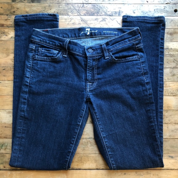 7 For All Mankind Denim - 7 For All Mankind Roxanne Dark Wash Skinny Jeans